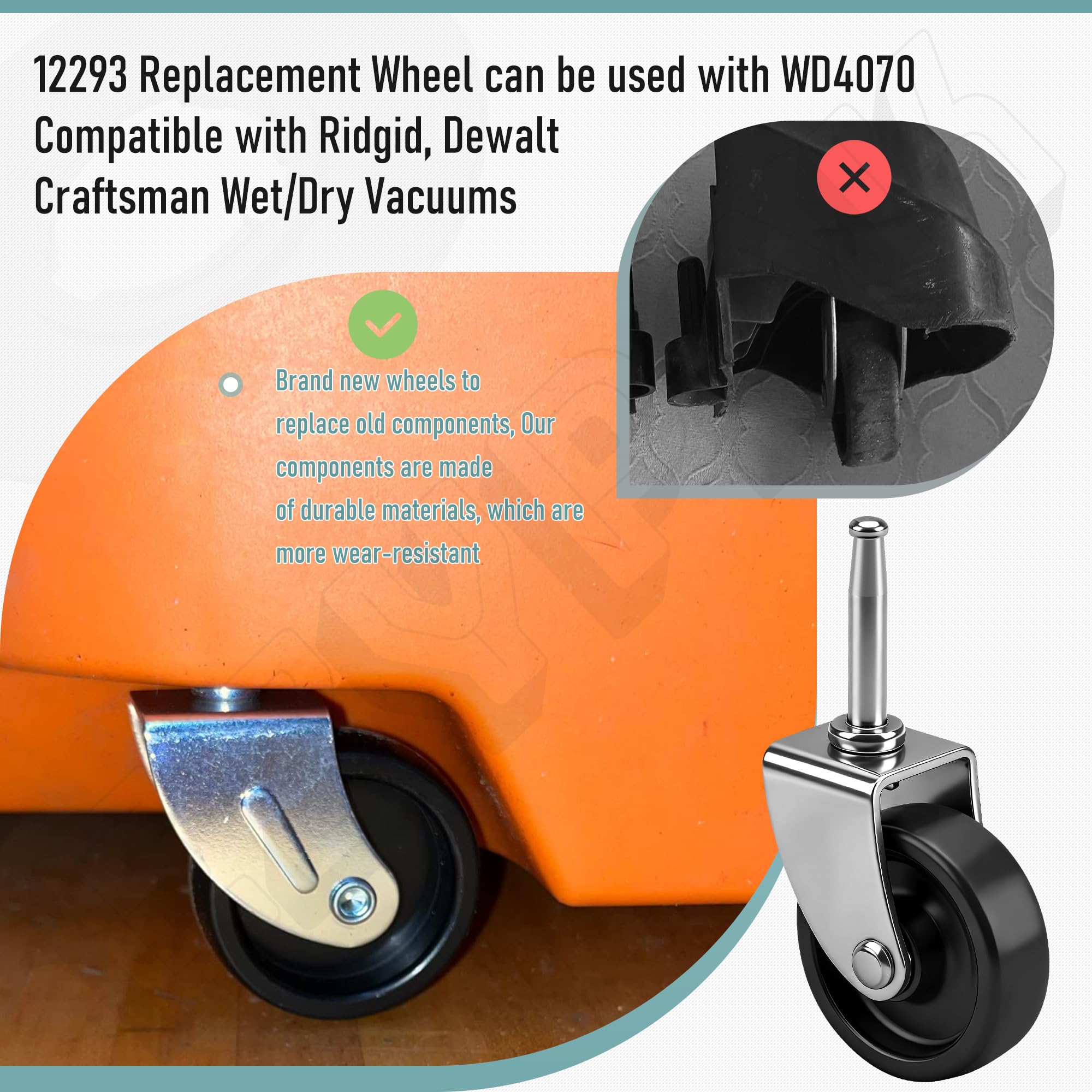 Amazon.com: 12293 Wet Dry Vacuum Caster Wheel - Shop Vac
